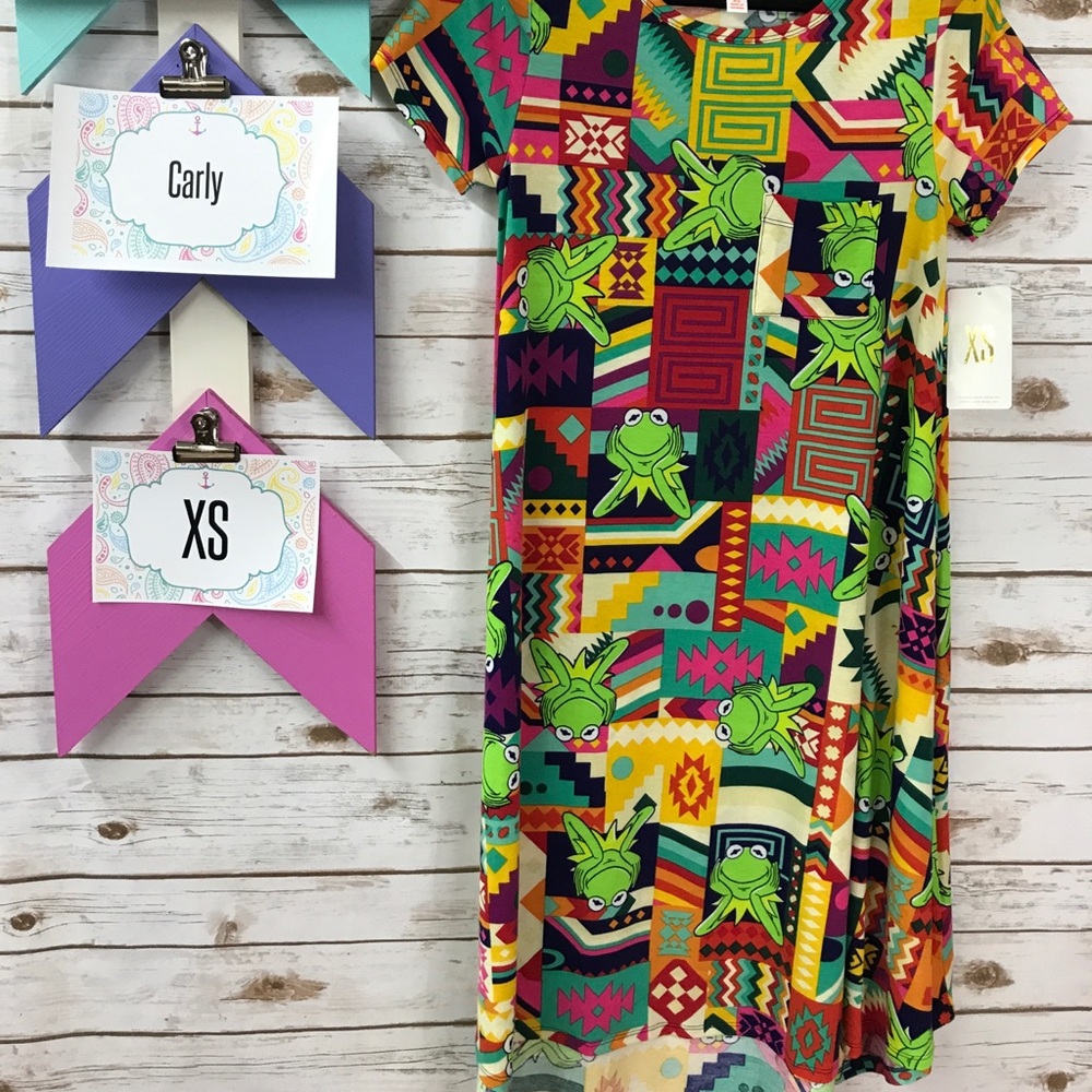 NWT LULAROE DISNEY CARLY SIZE XS Kermit the Frog